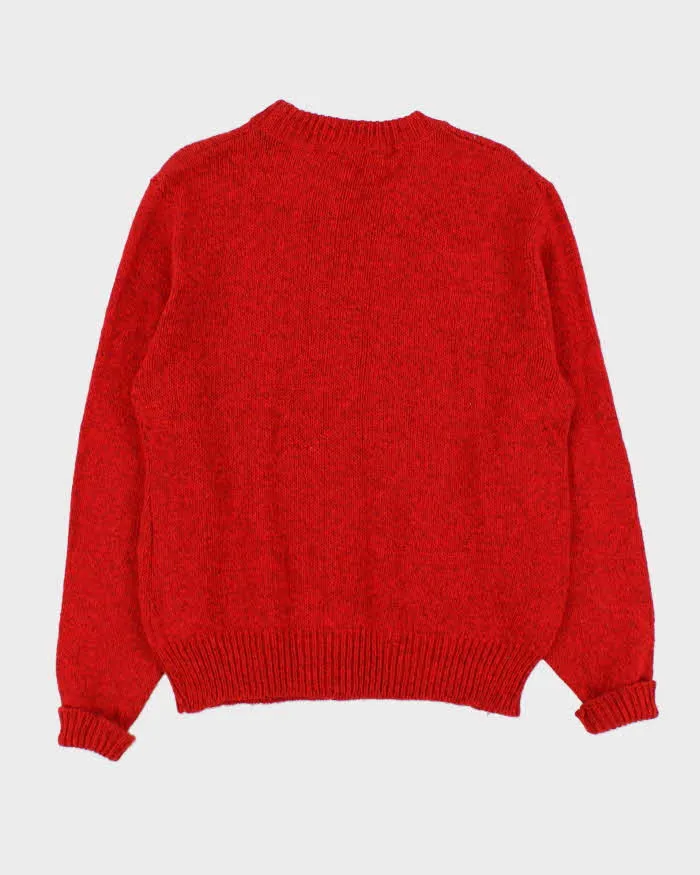 Vintage 1970s Speckled Yarn Red Wool Crewneck Jumper - L sold by Rokit product image thumbnail 2