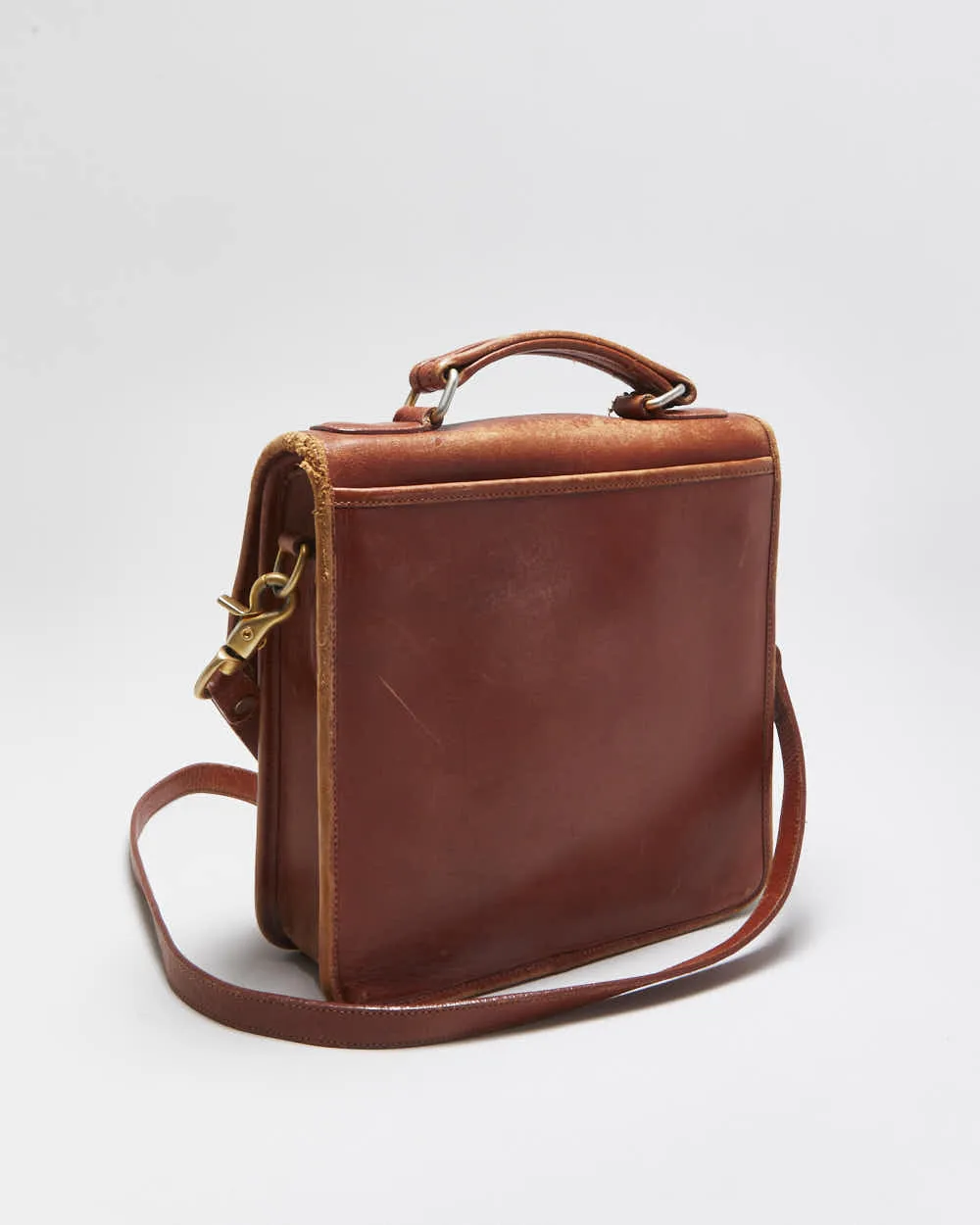 Vintage 1980s Wako Leather Messenger Satchel Crossbody Bag sold by Rokit product image thumbnail 2