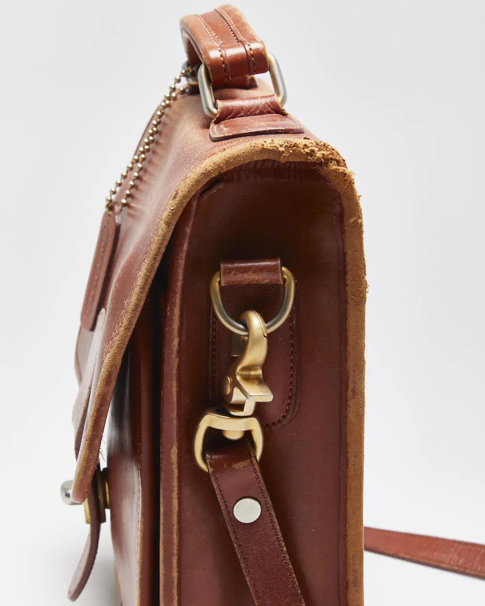 Vintage 1980s Wako Leather Messenger Satchel Crossbody Bag sold by Rokit product image thumbnail 5