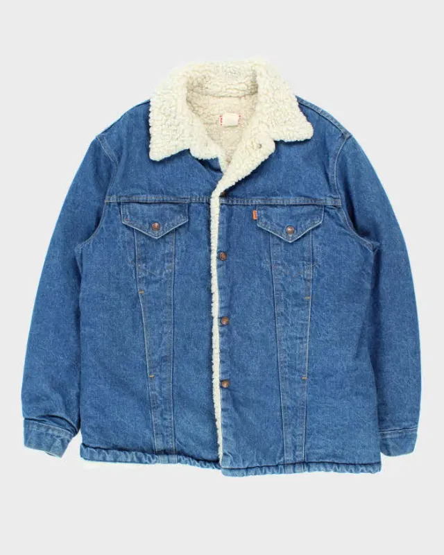 Vintage 1970s Levi's Type III Sherpa Lined Orange Tab Denim Jacket - XL sold by Rokit