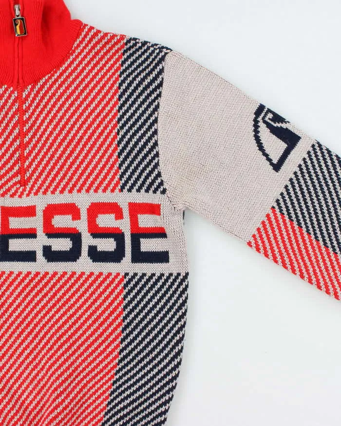 Vintage 1970s Ellesse Ski Wool Blend Spell Out Quarter-Zip Knit Jumper - M sold by Rokit product image thumbnail 3