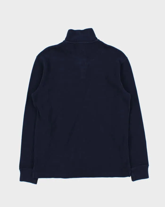 Vintage Polo Ralph Lauren Navy Quarter-Zip Sweatshirt - S sold by Rokit product image thumbnail 2