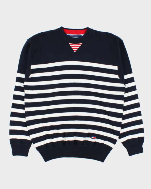 Vintage 1990s Tommy Hilfiger Classic Striped Oversized Crewneck Knit Jumper - M sold by Rokit