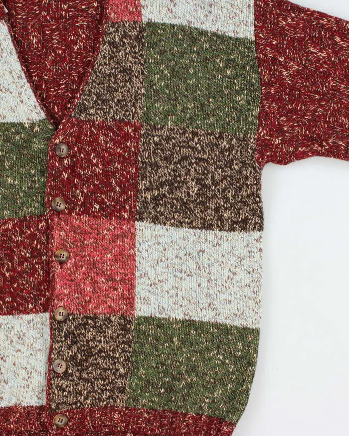 Vintage 1990s Women's United Colors Of Benetton Wool Blend Patchwork Cardigan - L sold by Rokit product image thumbnail 3