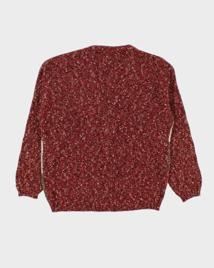 Vintage 1990s Women's United Colors Of Benetton Wool Blend Patchwork Cardigan - L sold by Rokit product image thumbnail 2