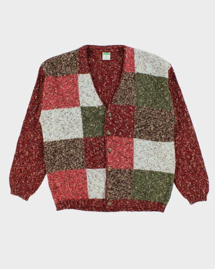 Vintage 1990s Women's United Colors Of Benetton Wool Blend Patchwork Cardigan - L sold by Rokit