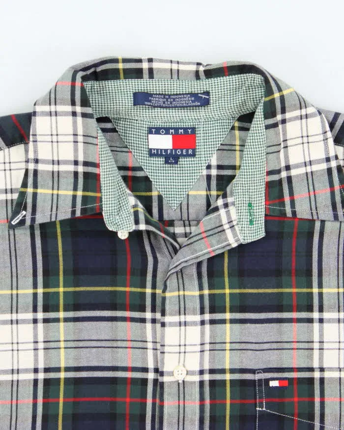 Vintage 1990s Tommy Hilfiger Tartan Long Sleeve Oversized Flannel Shirt - L sold by Rokit product image thumbnail 5