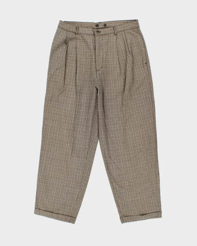 Vintage 00s GAP Check Pleated Wide Leg Trousers - W36 L29 sold by Rokit