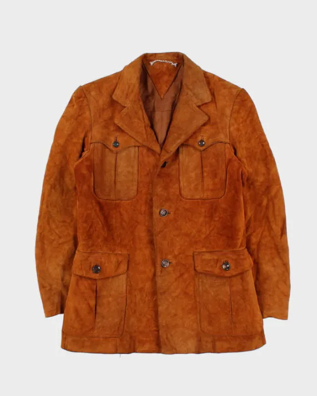 Vintage 1970s Brown Heavyweight Western Suede Jacket - S sold by Rokit