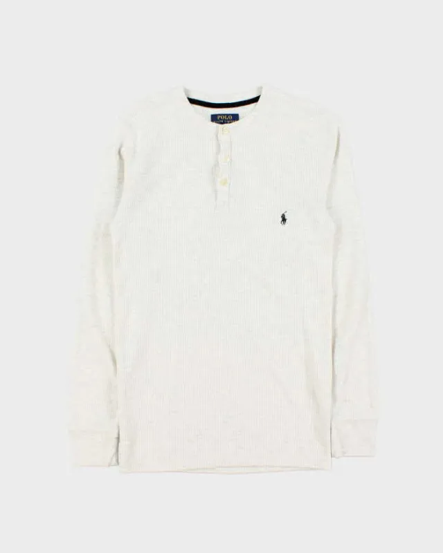 Vintage Polo Ralph Lauren Long Sleeve Waffle Henley T-Shirt - S sold by Rokit