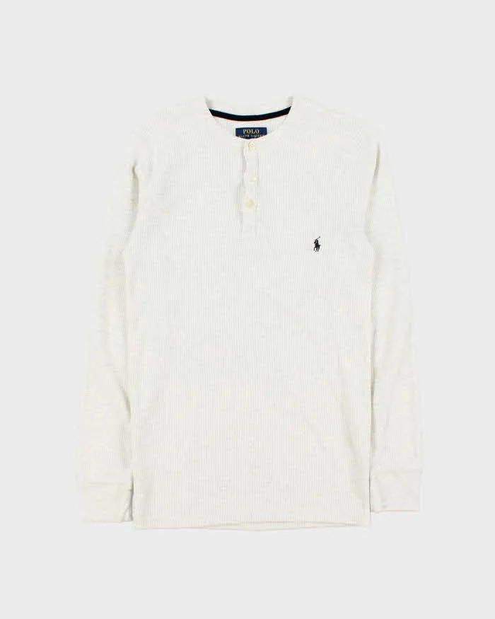 Vintage Polo Ralph Lauren Long Sleeve Waffle Henley T-Shirt - S sold by Rokit