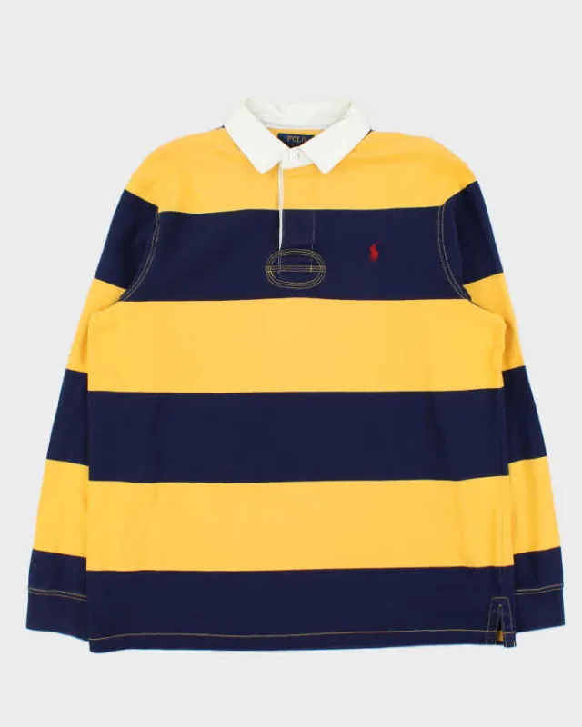 Vintage Polo Ralph Lauren Striped Long Sleeve Rugby Shirt - XL sold by Rokit