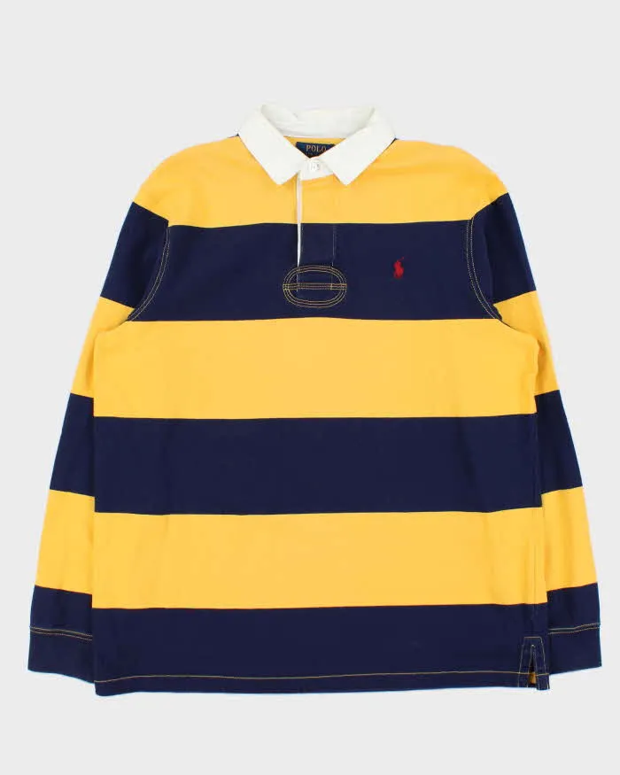 Vintage Polo Ralph Lauren Striped Long Sleeve Rugby Shirt - XL sold by Rokit