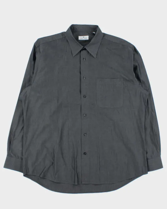 Vintage 1990s Courreges Grey Shimmer Long Sleeve Shirt - XL sold by Rokit