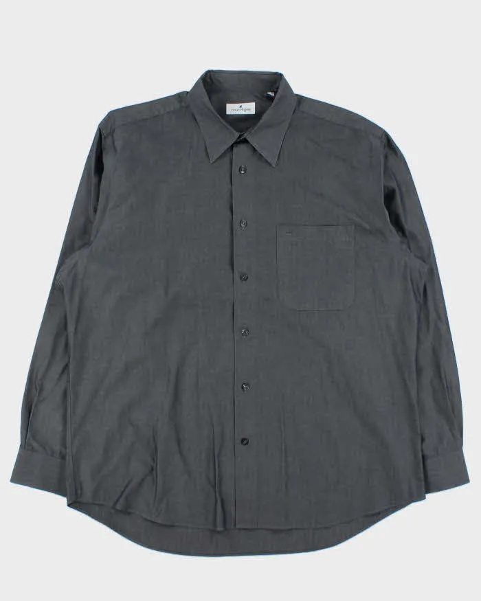 Vintage 1990s Courreges Grey Shimmer Long Sleeve Shirt - XL sold by Rokit