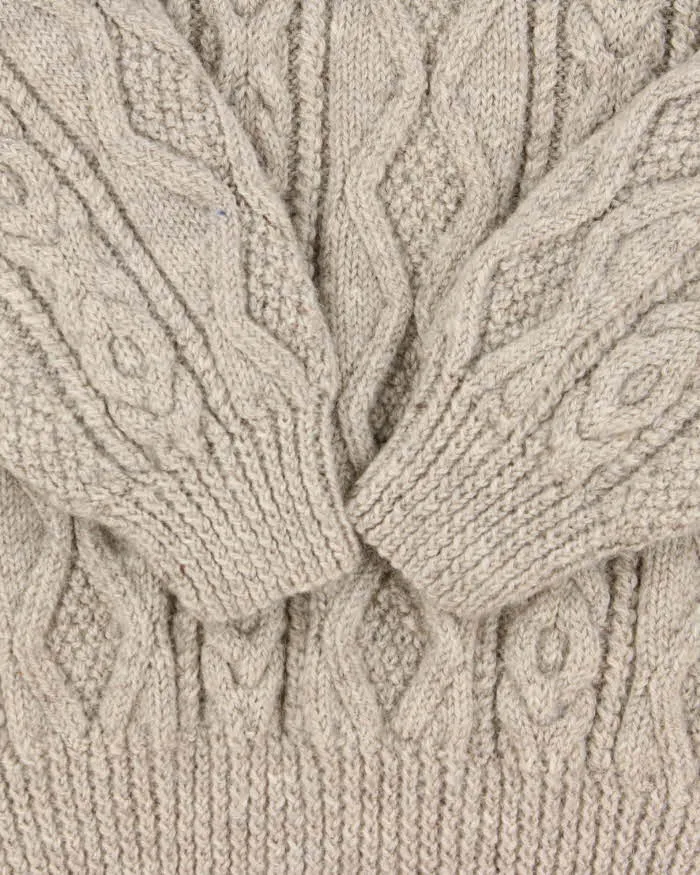 Vintage 1990s Pure Wool Chunky Oversized Cable Knit Sweater - L sold by Rokit product image thumbnail 4
