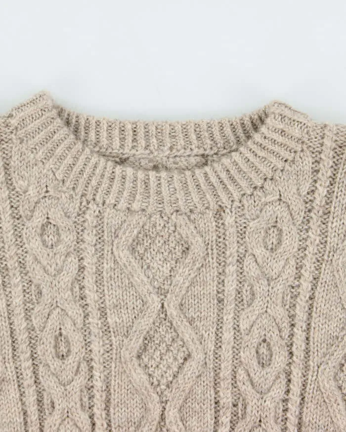 Vintage 1990s Pure Wool Chunky Oversized Cable Knit Sweater - L sold by Rokit product image thumbnail 3