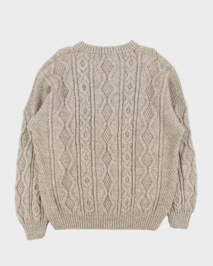 Vintage 1990s Pure Wool Chunky Oversized Cable Knit Sweater - L sold by Rokit product image thumbnail 2