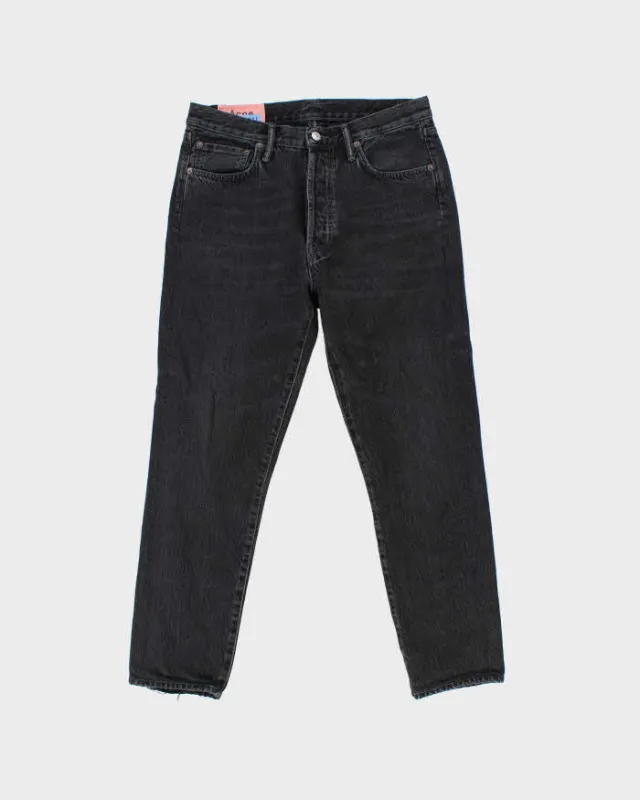 Acne Studios Bla Konst 1996 Used Black Metal Tapered Slim Jeans - W32 L28 made by Rokit