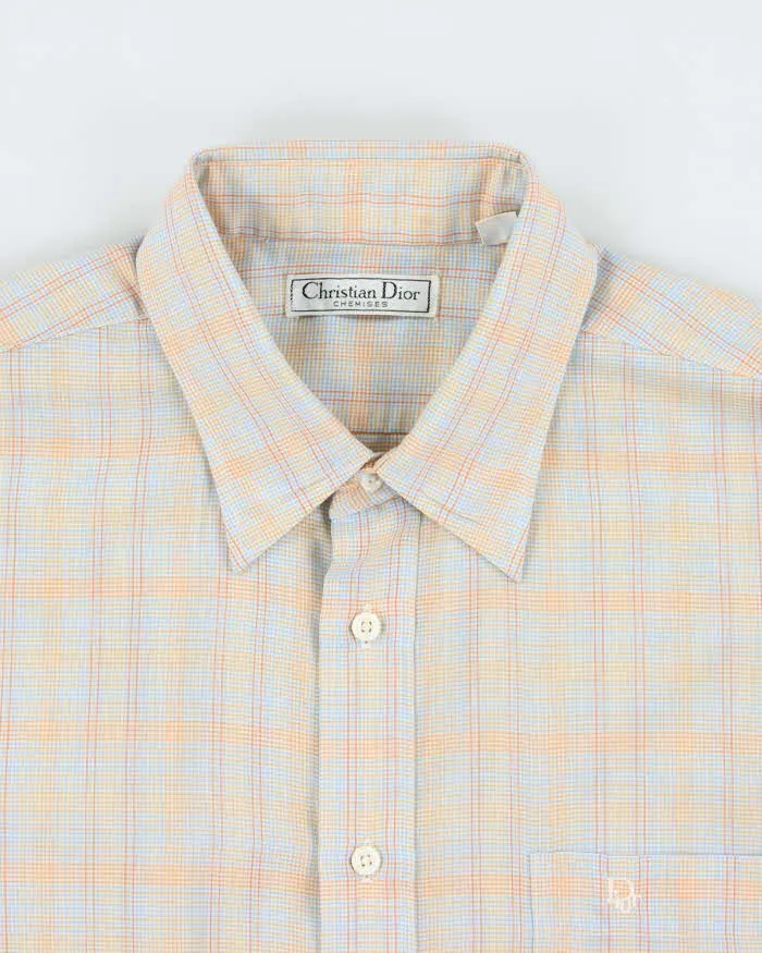Vintage 1980s Christian Dior Multicoloured Check Long Sleeve Shirt - L sold by Rokit product image thumbnail 3