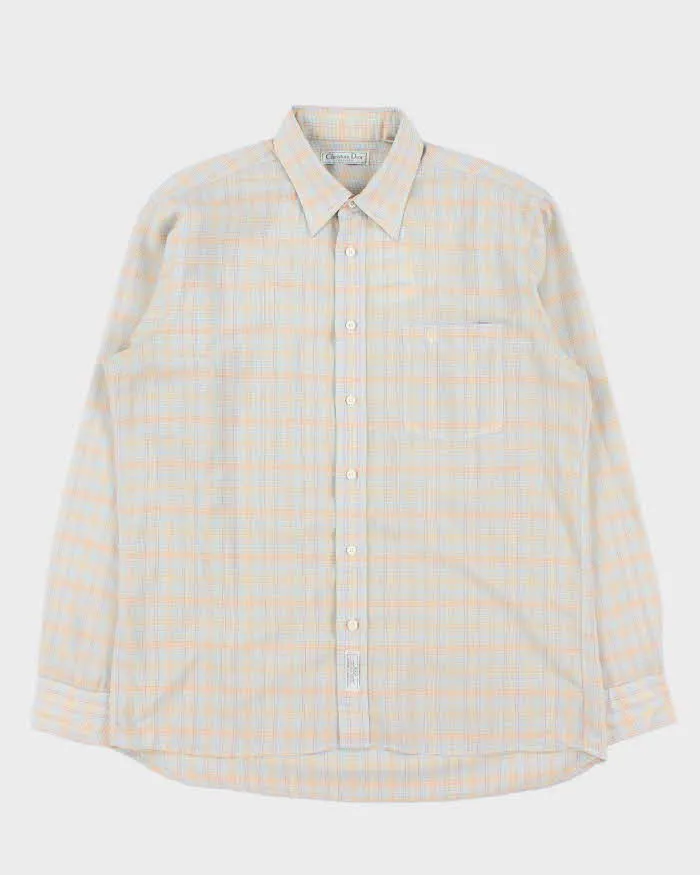 Vintage 1980s Christian Dior Multicoloured Check Long Sleeve Shirt - L sold by Rokit