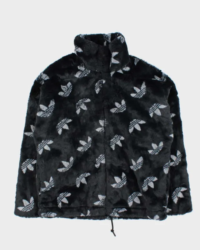 Adidas Originals Monogram Trefoil Faux Fur Unisex Jacket - M sold by Rokit