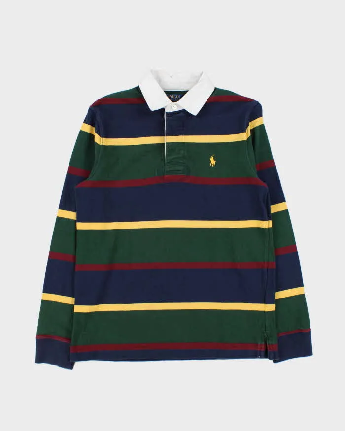 Vintage Polo Ralph Lauren Striped Long Sleeve Rugby Shirt - S sold by Rokit