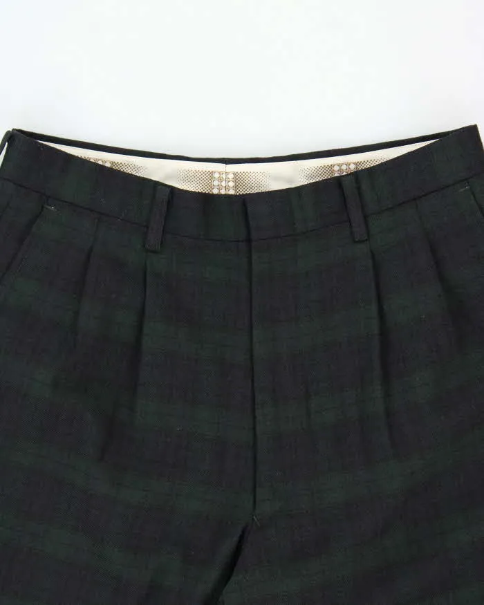 Vintage 1990s Pure Wool Tartan Pleated Wide Leg Trousers - W29 L27 sold by Rokit product image thumbnail 5