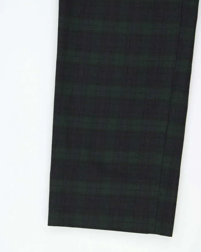 Vintage 1990s Pure Wool Tartan Pleated Wide Leg Trousers - W29 L27 sold by Rokit product image thumbnail 4