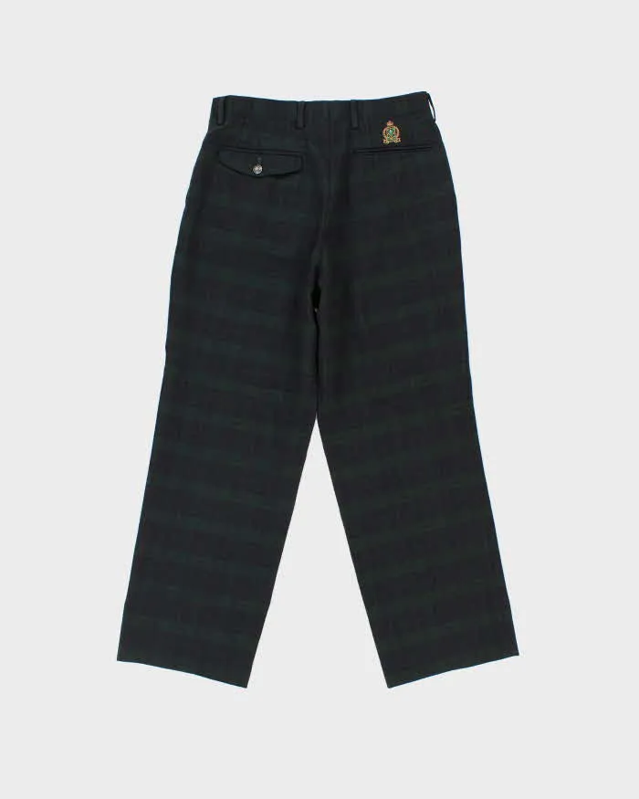 Vintage 1990s Pure Wool Tartan Pleated Wide Leg Trousers - W29 L27 sold by Rokit product image thumbnail 2