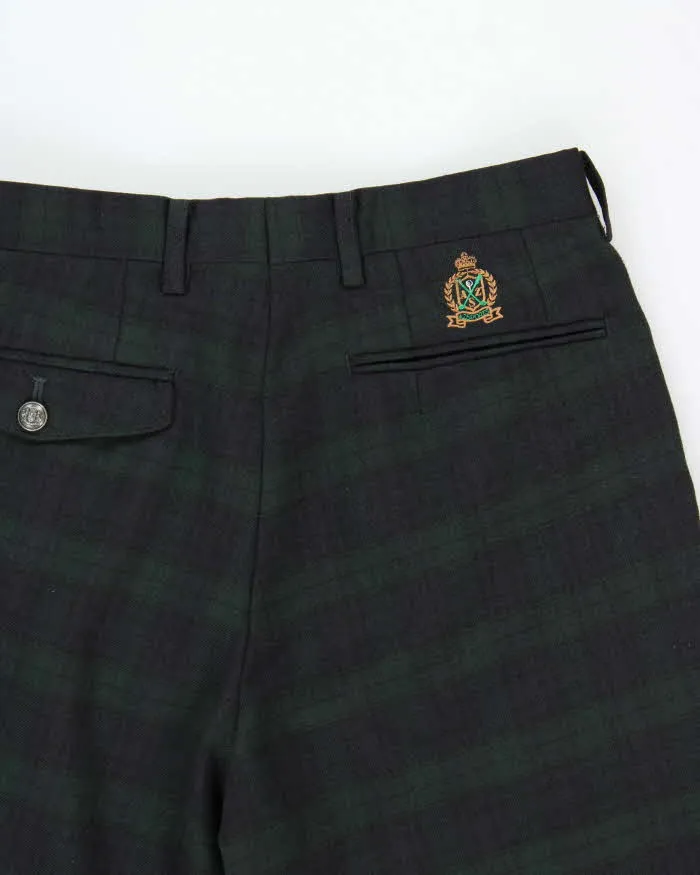 Vintage 1990s Pure Wool Tartan Pleated Wide Leg Trousers - W29 L27 sold by Rokit product image thumbnail 3