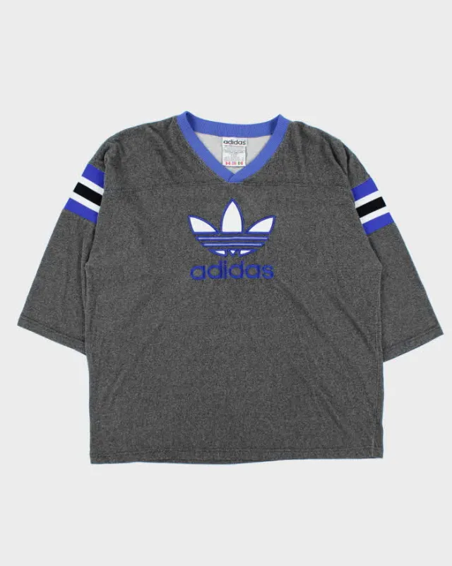 Vintage 1990s Adidas Originals Embroidered Trefoil 3/4 Sleeve T-Shirt - XL sold by Rokit