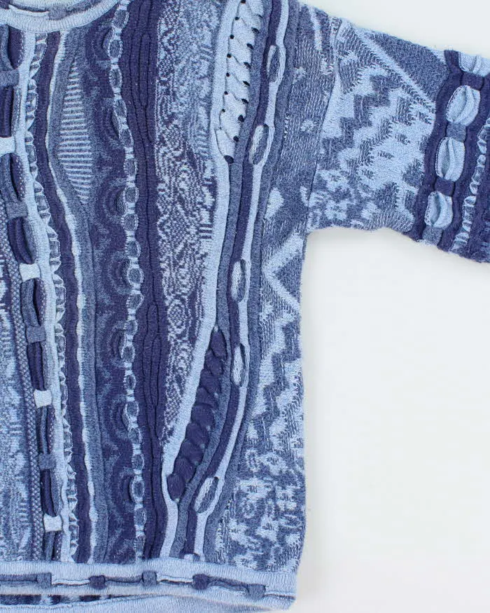 Vintage 1990s Tundra Cotton 3D Knit Textured Oversized Crewneck Sweater - M sold by Rokit product image thumbnail 3