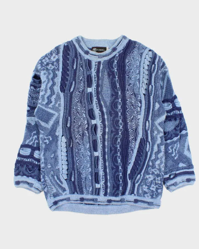 Vintage 1990s Tundra Cotton 3D Knit Textured Oversized Crewneck Sweater - M sold by Rokit