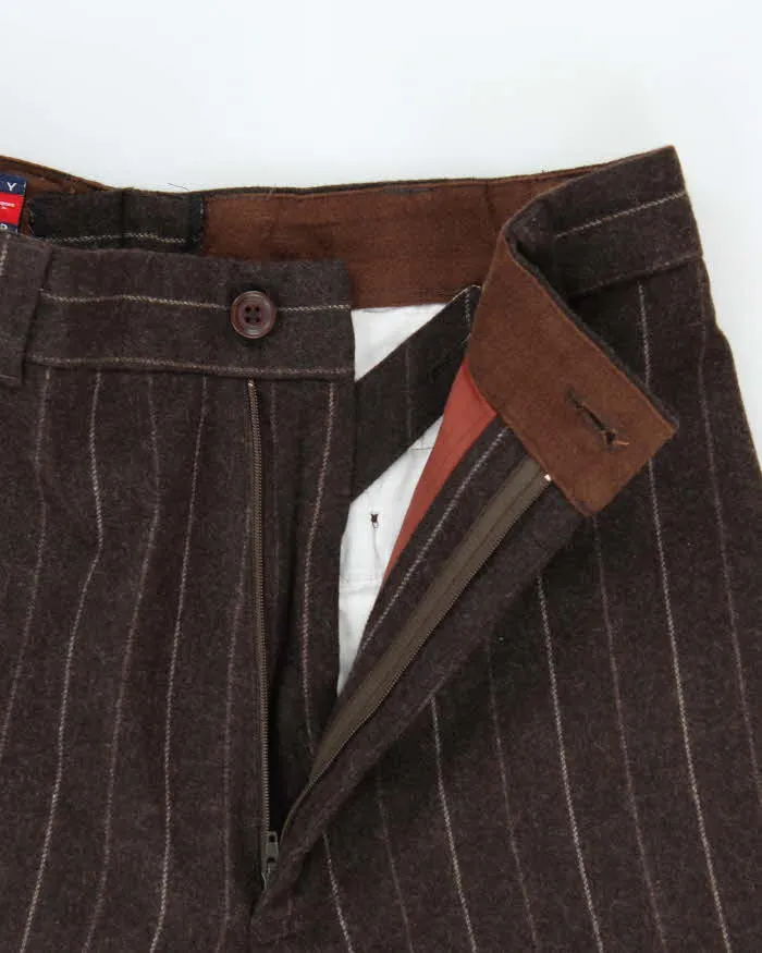 Vintage 00s Tommy Hilfiger Wool Blend Pinstriped Wide Leg Trousers - W30 L30 sold by Rokit product image thumbnail 5