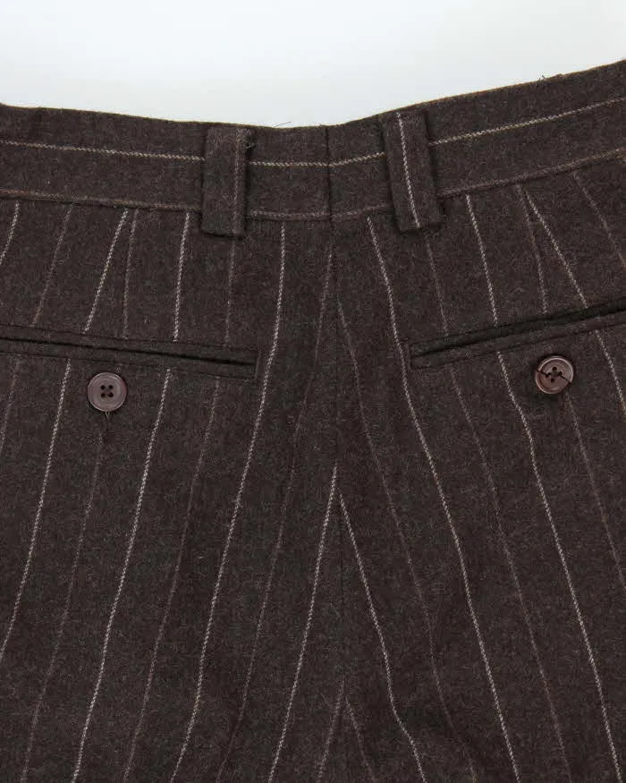 Vintage 00s Tommy Hilfiger Wool Blend Pinstriped Wide Leg Trousers - W30 L30 sold by Rokit product image thumbnail 4