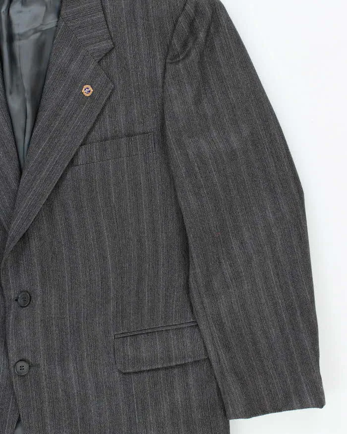 Vintage 1980s Yves Saint Laurent Wool Pinstriped Single Breasted Oversized Blazer - L sold by Rokit product image thumbnail 3