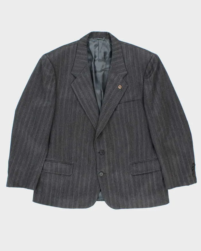 Vintage 1980s Yves Saint Laurent Wool Pinstriped Single Breasted Oversized Blazer - L sold by Rokit