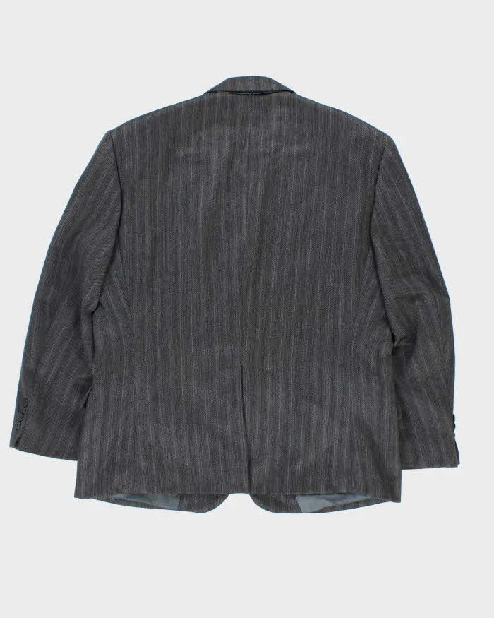 Vintage 1980s Yves Saint Laurent Wool Pinstriped Single Breasted Oversized Blazer - L sold by Rokit product image thumbnail 2