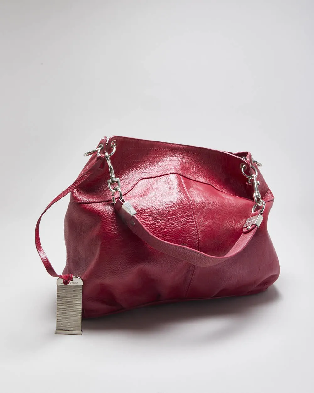 Vintage Y2K 00s Jimmy Choo Hot Pink Large Leather Hobo Shoulder Bag sold by Rokit product image thumbnail 2