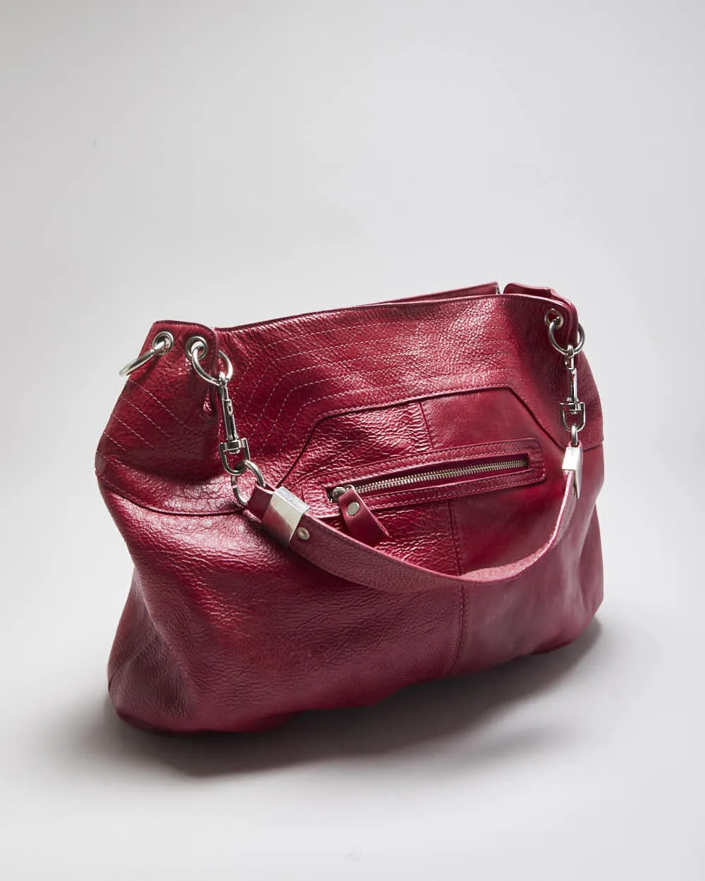 Vintage Y2K 00s Jimmy Choo Hot Pink Large Leather Hobo Shoulder Bag sold by Rokit