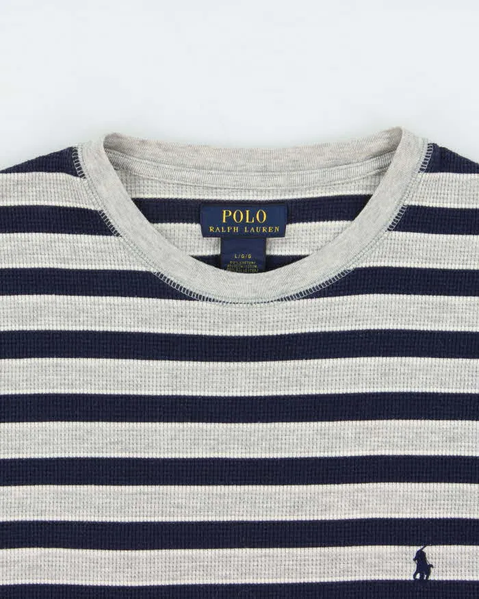 Vintage Ralph Lauren Stripe Waffle Long Sleeve T-shirt - L sold by Rokit product image thumbnail 4