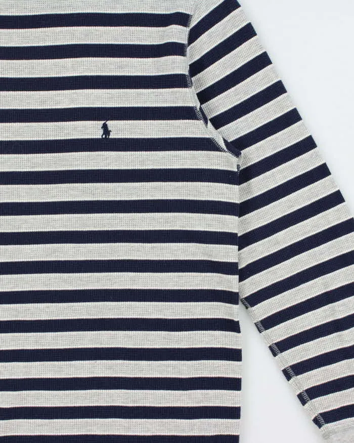 Vintage Ralph Lauren Stripe Waffle Long Sleeve T-shirt - L sold by Rokit product image thumbnail 3
