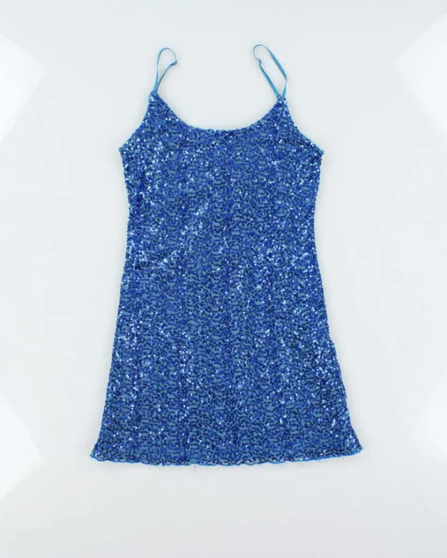 Vintage Y2k 00s Grass Sequin Mini Dress - M sold by Rokit