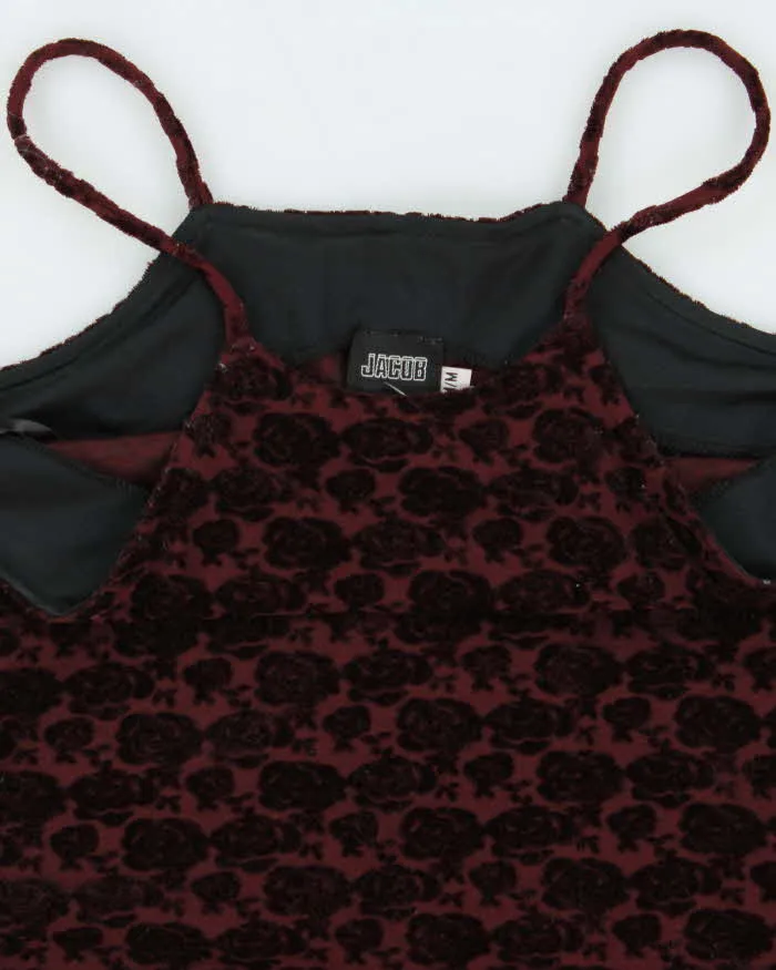 Vintage 90s Jacob Velvet Rose Dress - M sold by Rokit product image thumbnail 4