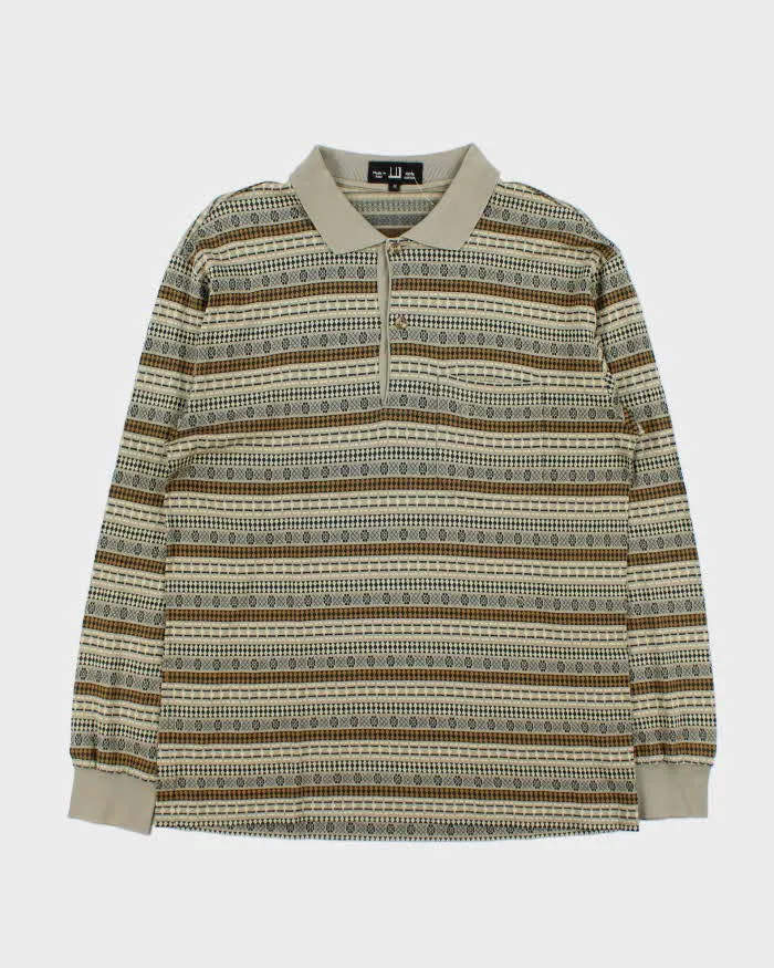 Vintage 1990s Dunhill Patterned Long Sleeve Polo - M sold by Rokit