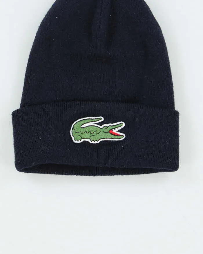 Vintage Lacoste Navy Large Croc Wool Blend Beanie - O/S sold by Rokit product image thumbnail 3