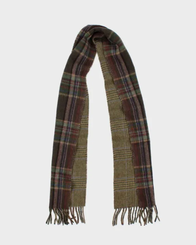 Vintage Polo Ralph Lauren Wool Blend Plaid Reversible Check Fringed Scarf sold by Rokit