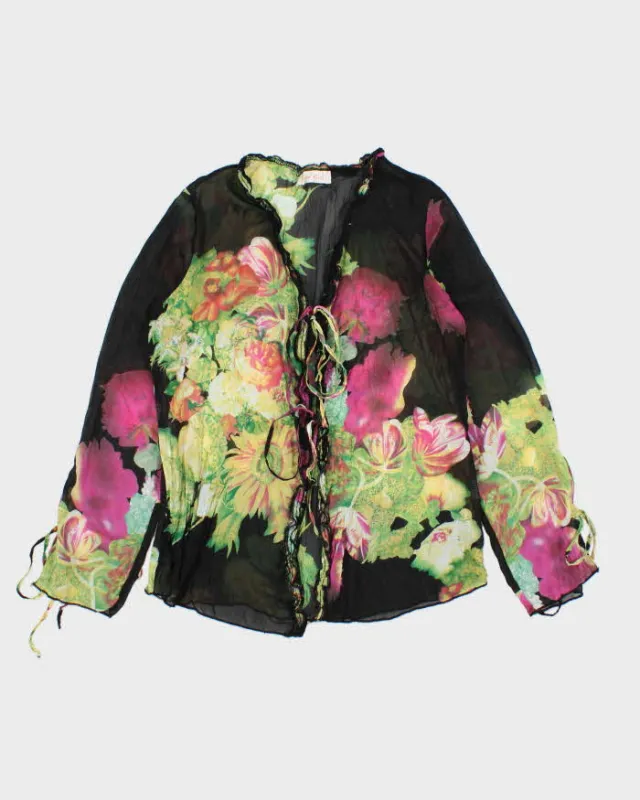 Vintage 00s Jube Girl Sheer Floral Blouse - M sold by Rokit