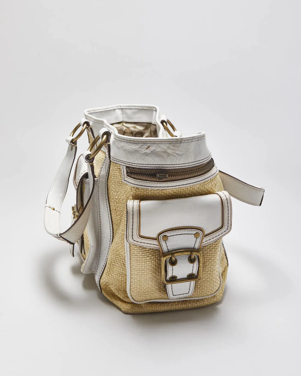 Vintage Coach Legacy Straw Tote Handbag sold by Rokit product image thumbnail 3